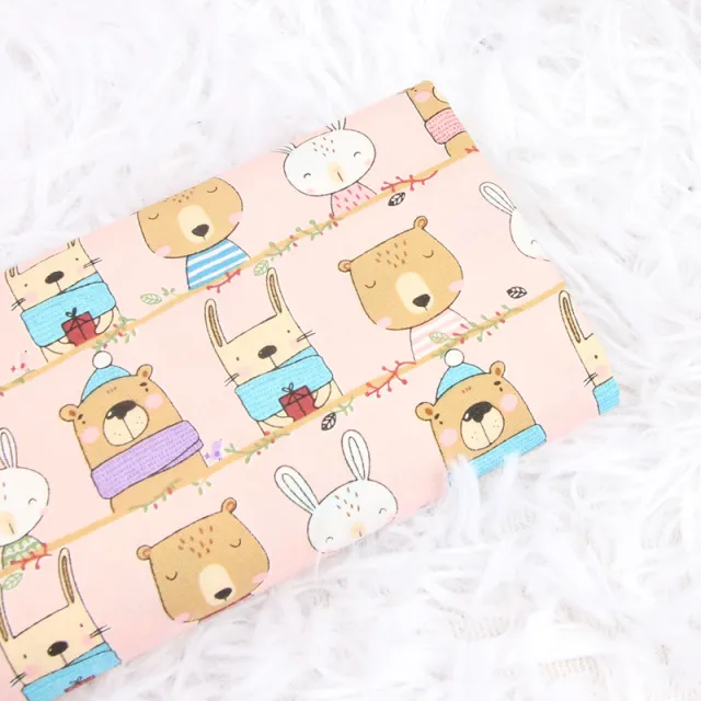 Cute Animal Print Thin Handmade DIY Cotton Fabric Pink - Shop at LoveMi