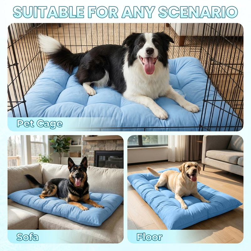 Extra-Large Summer Cooling Mat Dog Sofa Bed,Ultra-Soft, 8 Compartments, Extra-Large Plush Dog Sofa Bed,Super Soft, Thick Polyester Pet Mat With A Non-Slip Bottom thumbnail 3