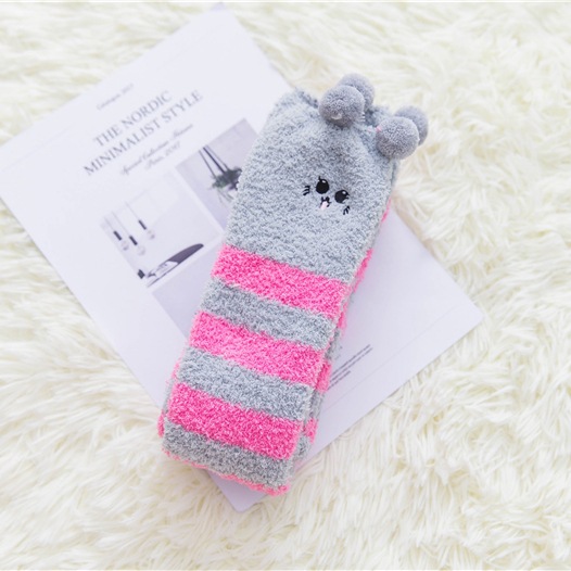 Title 5, Damen lange gestreifte Socken aus Korallensamt,...