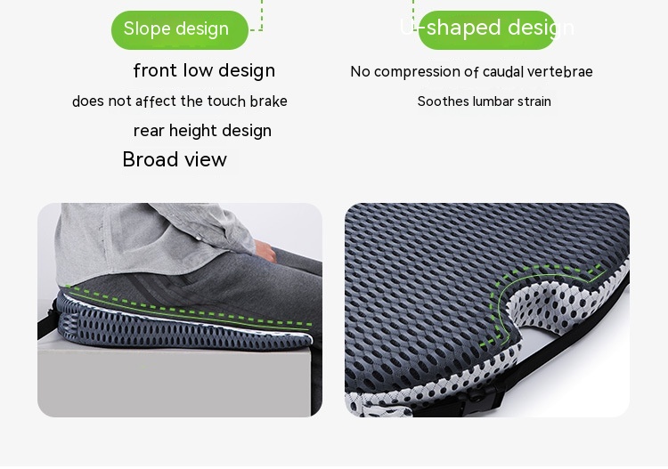 Memory Foam Car Cushion Office Chair Can Fixed Strap Beautiful Hip Breathable 13