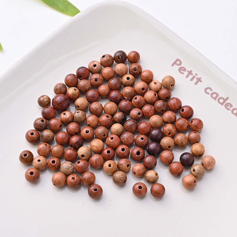 Myanmar Pear Wood Beads With Natural Pattern