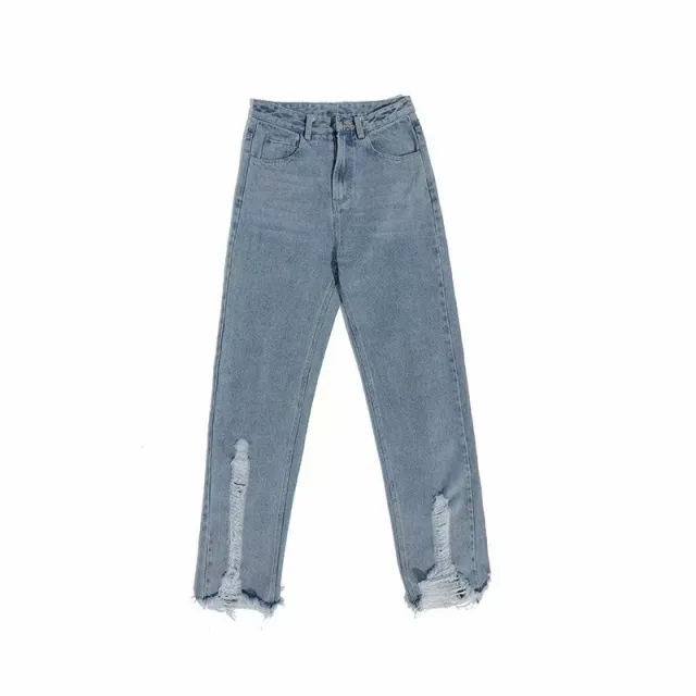 Men's Fashion Personality Retro Ripped Jeans Light Blue - Shop at LoveMi