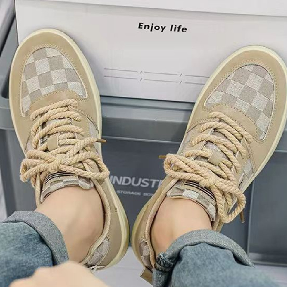 Men’s Fashion Retro Chessboard Shoes