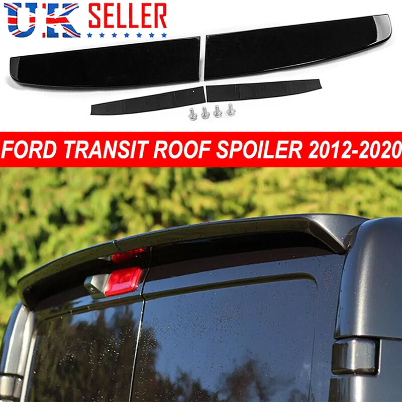 Gloss Black Rear Twin Barn Door Roof Spoiler FOR Ford Transit Custom — image 2