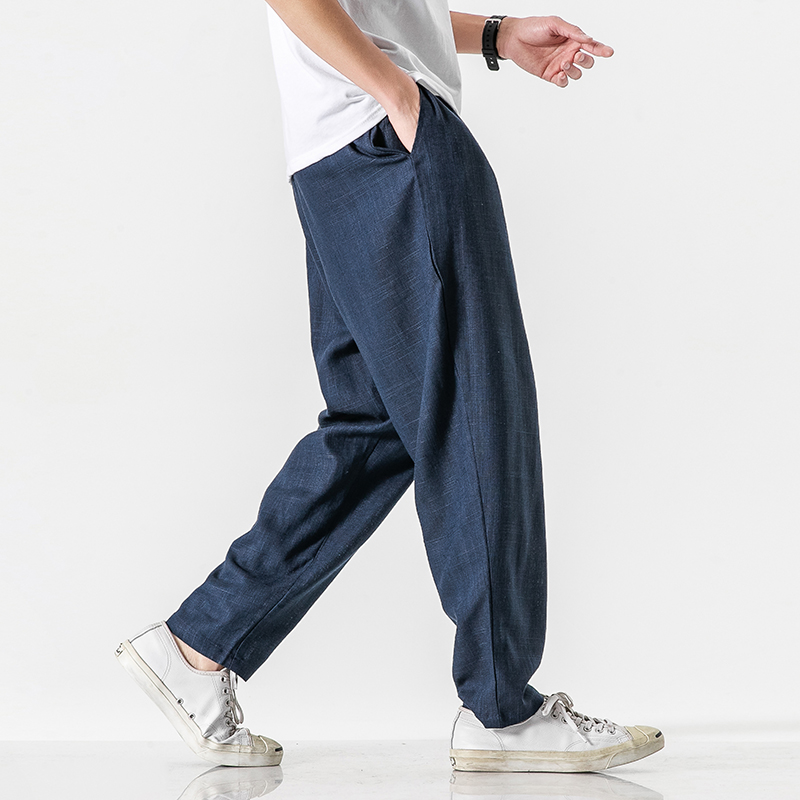 Title 3, Mens Linen Summer Straight Trousers Breathable...