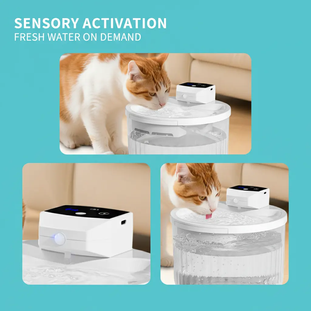 2000ML Wireless Pet Drinking Fountain, 2500mAh Rechargeable