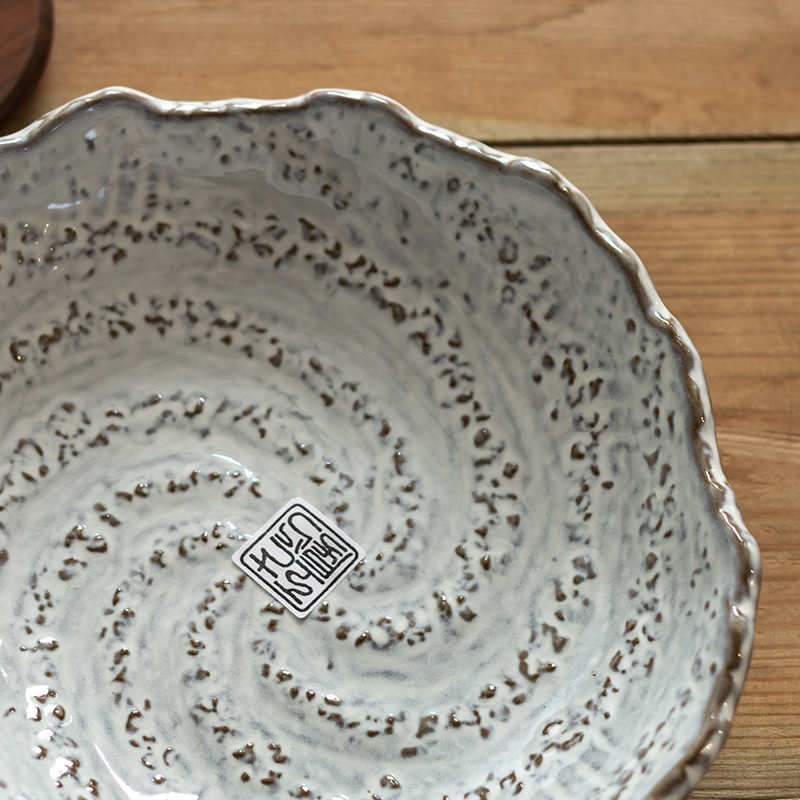 Title 4, Household Retro Stoneware Soup Bowl Noodle Plate