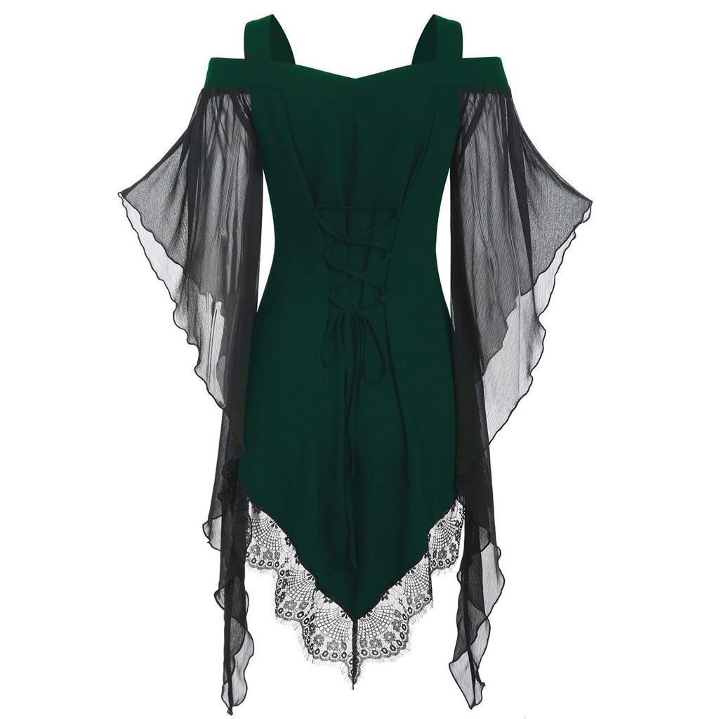 Title 3, Gothic Swing Sleeve Irregular Panel Chiffon Shirt