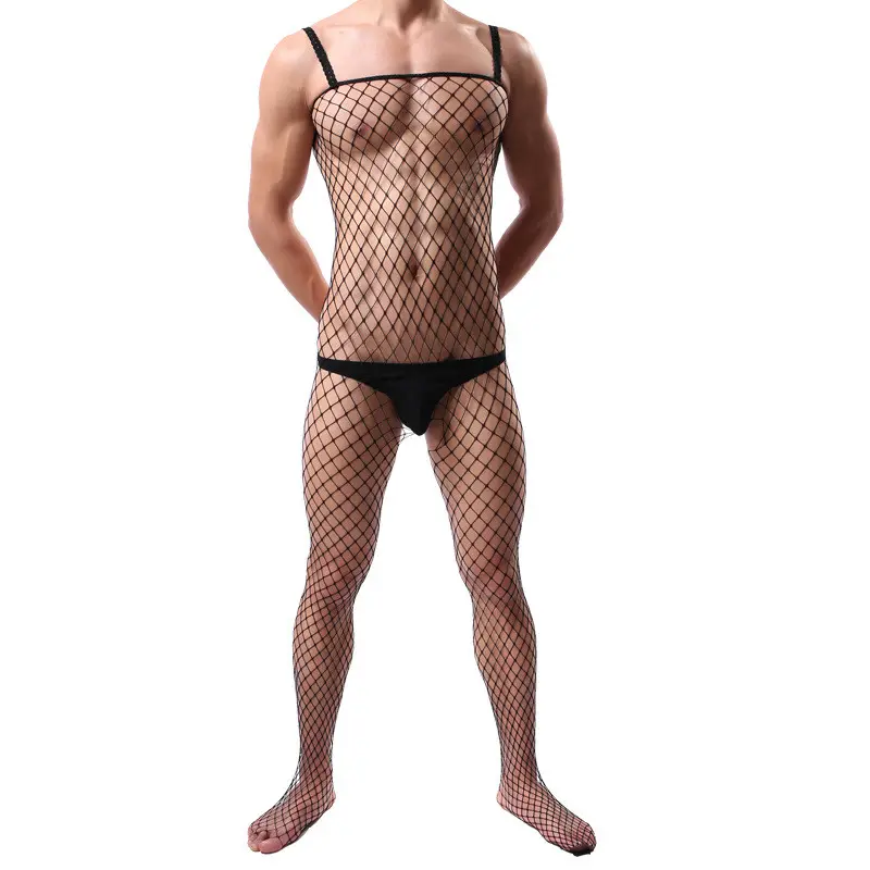 Men's One Piece Sling Front and Back Hollow Stockings