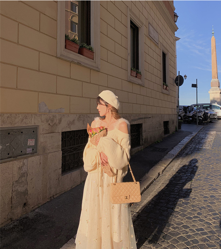 Sweater Fairy Suspenders Sexy Word Strapless Gentle Lady Style