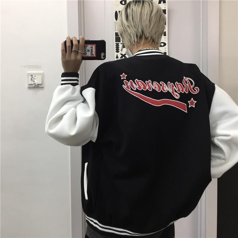 Women Loose Retro Baseball Uniform Jacket