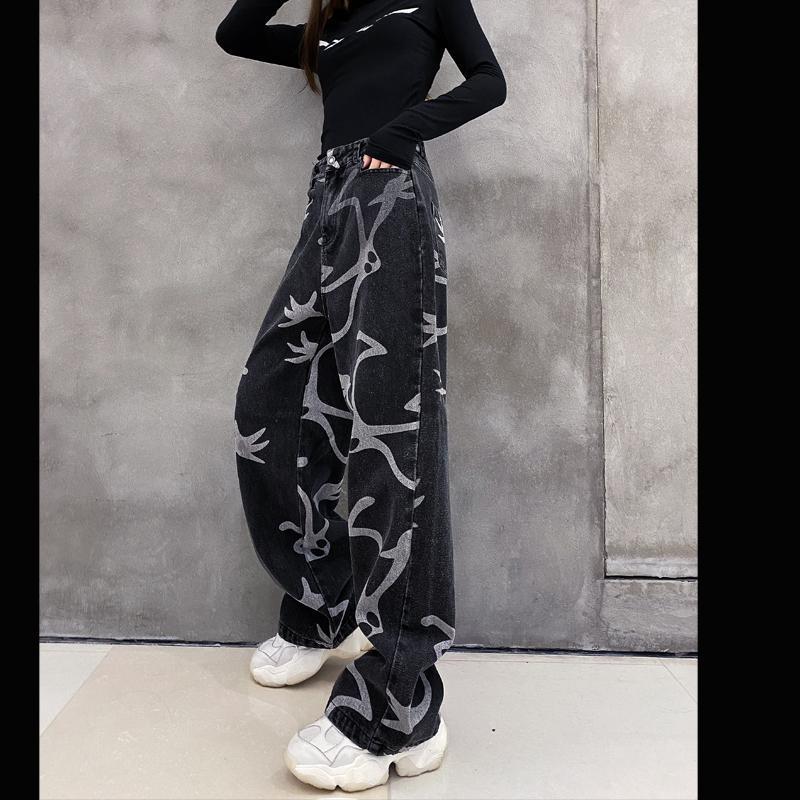 Personality Street Jeans Women's High Waist Was Thin