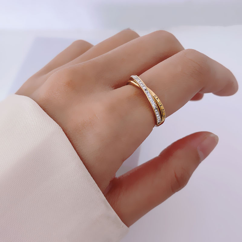 Temperament Personality Titanium Steel Ring Women's Niche Senior
