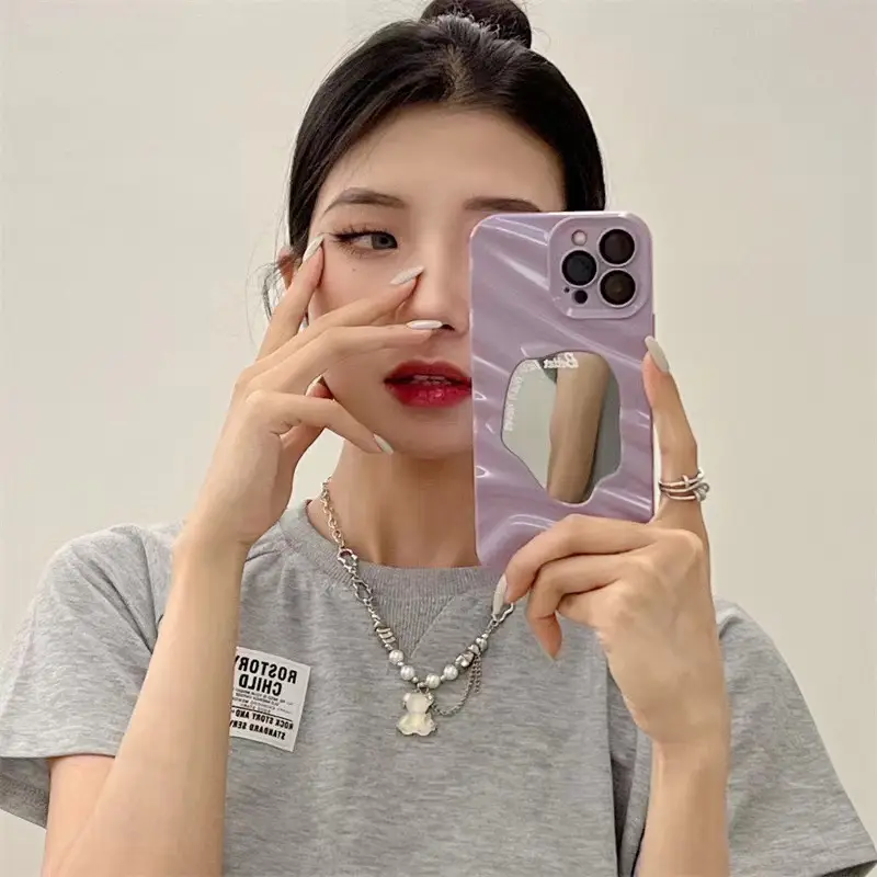 Wave Pattern Geometric Mirror Phone Case