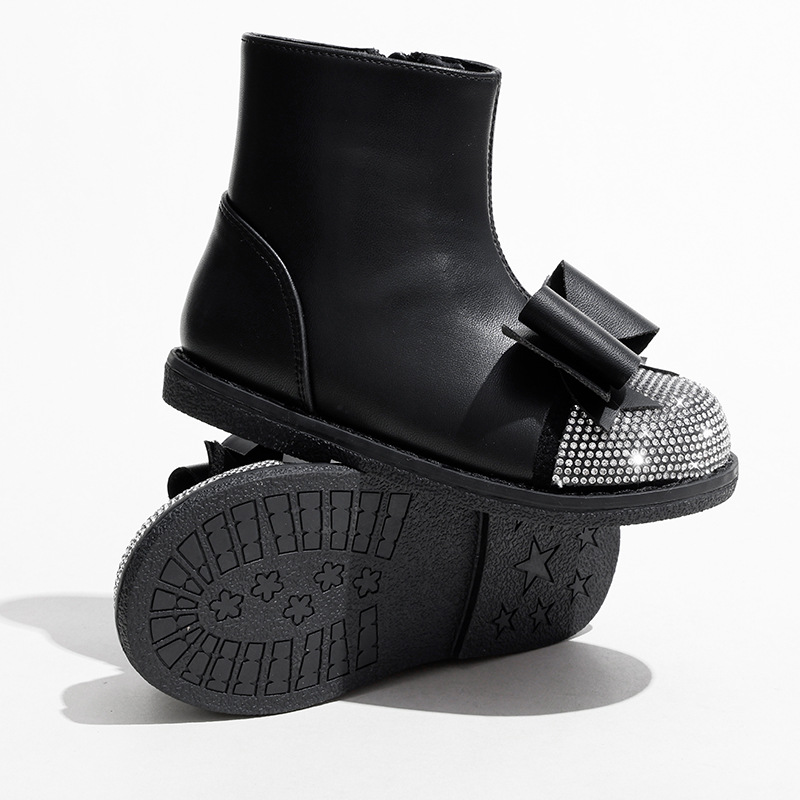 Girls New Zipper British Style Children's Boots