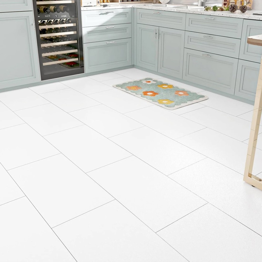 12PCS PVC Marble Tiles Wall Sticker Self-Adhesive Stick Kitchen Bathroom Decor