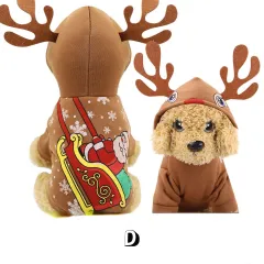 Christmas Pet Supplies Clothes Cat Cotton Clothes - Brown - View 1