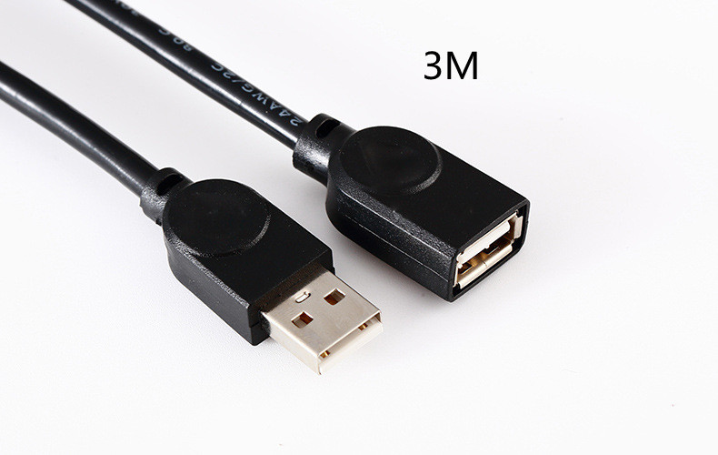 Black AF2.0usb Data Extension Cable With Copper Core