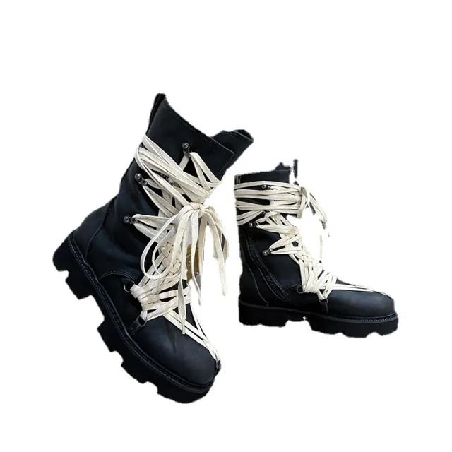 Autumn New Martin Boots Women's Summer High top British Style Black - Shop at LoveMi