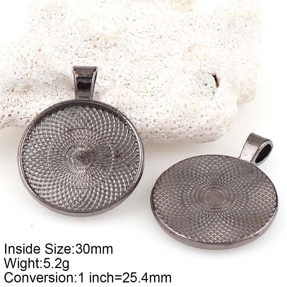30mm Alloy Multicolor Round Base Pendant With Single Side Inside
