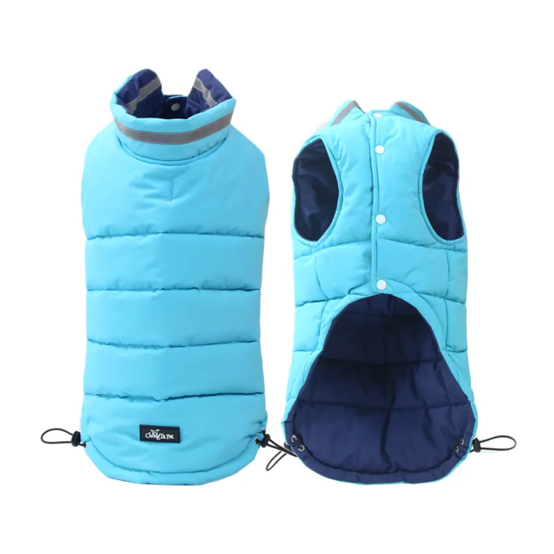 Thickened Waterproof Outdoor Pet Jacket Double-sided Reflective - Blue