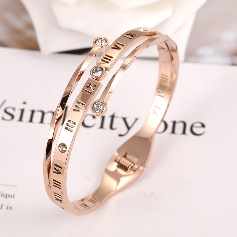 Women's Bracelet With Roman Numerals Titanium Steel