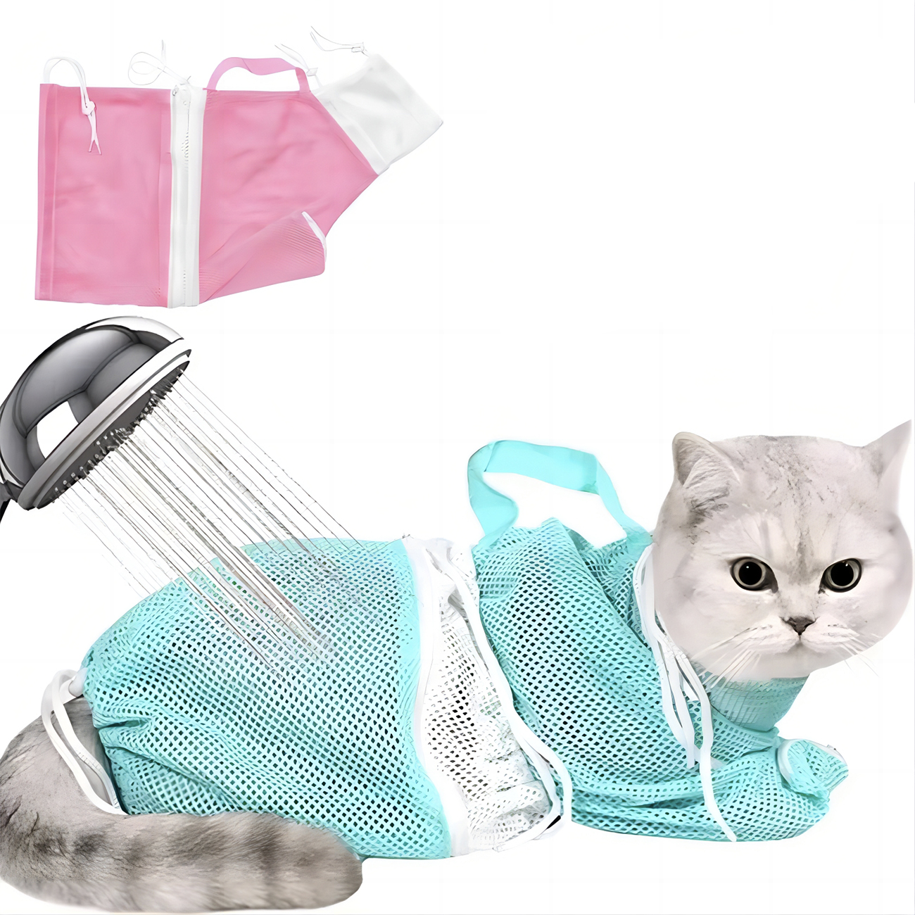 Cat Grooming Shower Bag Mesh Adjustable Multipurpose Pet Restraint Bag Prevent Scratching For Bathing Nail Trimming Anti-scratch