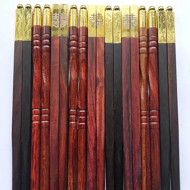 Rosewood Chopsticks Wax Free Lacquer Solid Wood Hotel Family Chopsticks