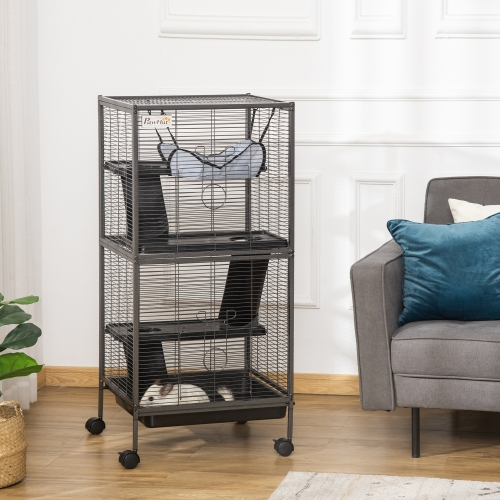 Metal Critter Cage Rolling Large Ferret Cage Grey - Shop at LoveMi