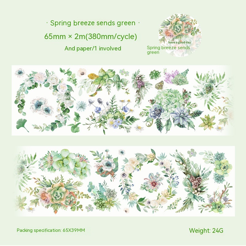 Beautiful Day Special Oil And Paper Adhesive Tape Spring Full Garden Series Flowers