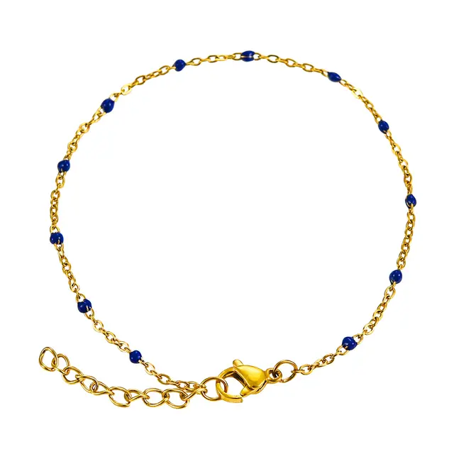 Fashion Stainless Steel Bracelets Gold Color Blue Red For Wo