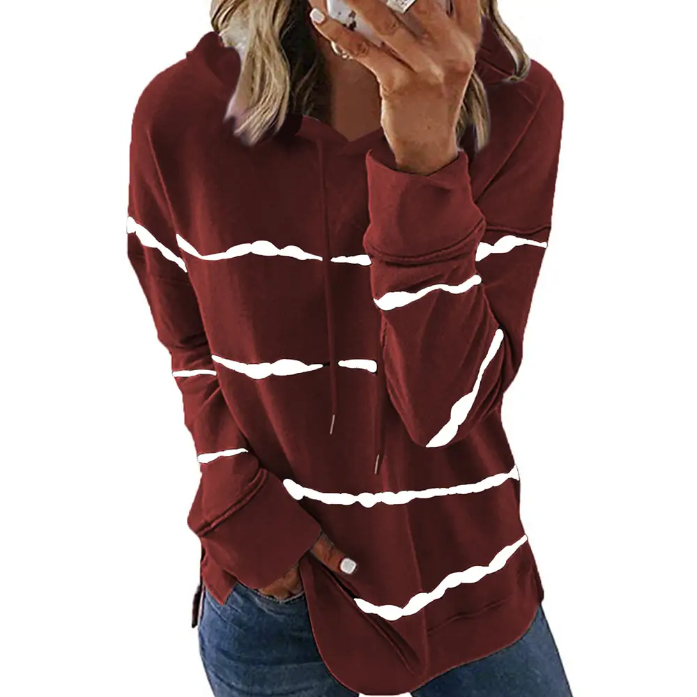 Autumn And Winter New Striped Hoodless Sweater Women