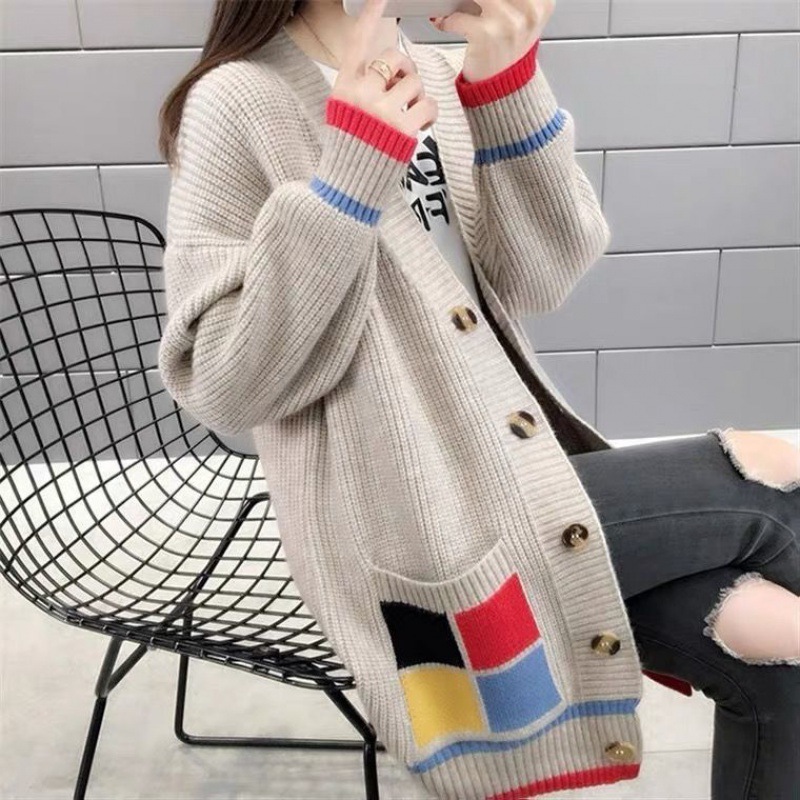 Versatile And Fashionable Outer Knitted Coat Loose