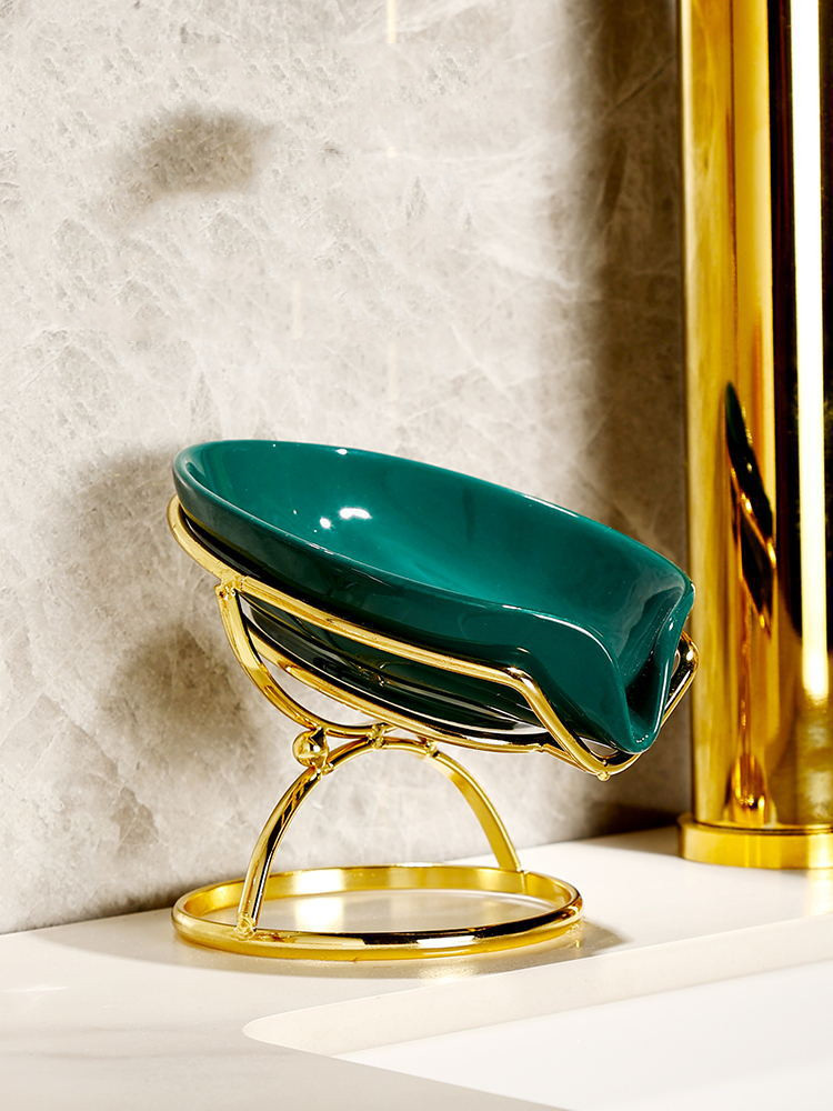 رف تخزين خالي من الماء لصندوق الصابون الخزفي