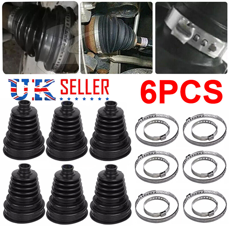 6pcs Boot Kit Stretchy Universal Fit Drive Shaft Gator Joint Boot Stretch