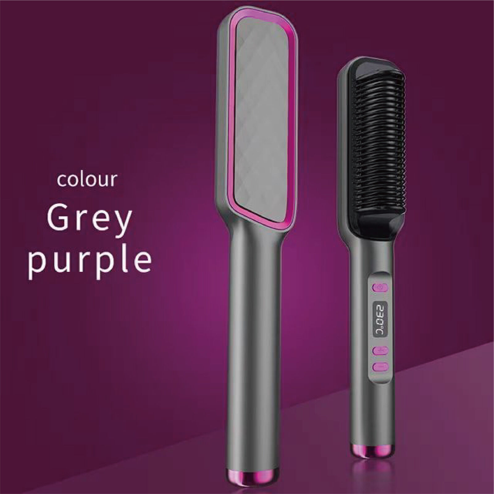 2in1 Negative-ion Hair Straightener Brush Curling Salon Styling Comb Ceramic New