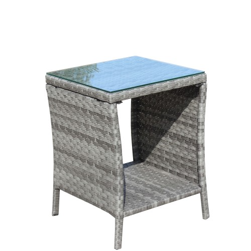 Outdoor Patio Furniture 1 Coffee Table With Clear Tempered Glass — foto 7