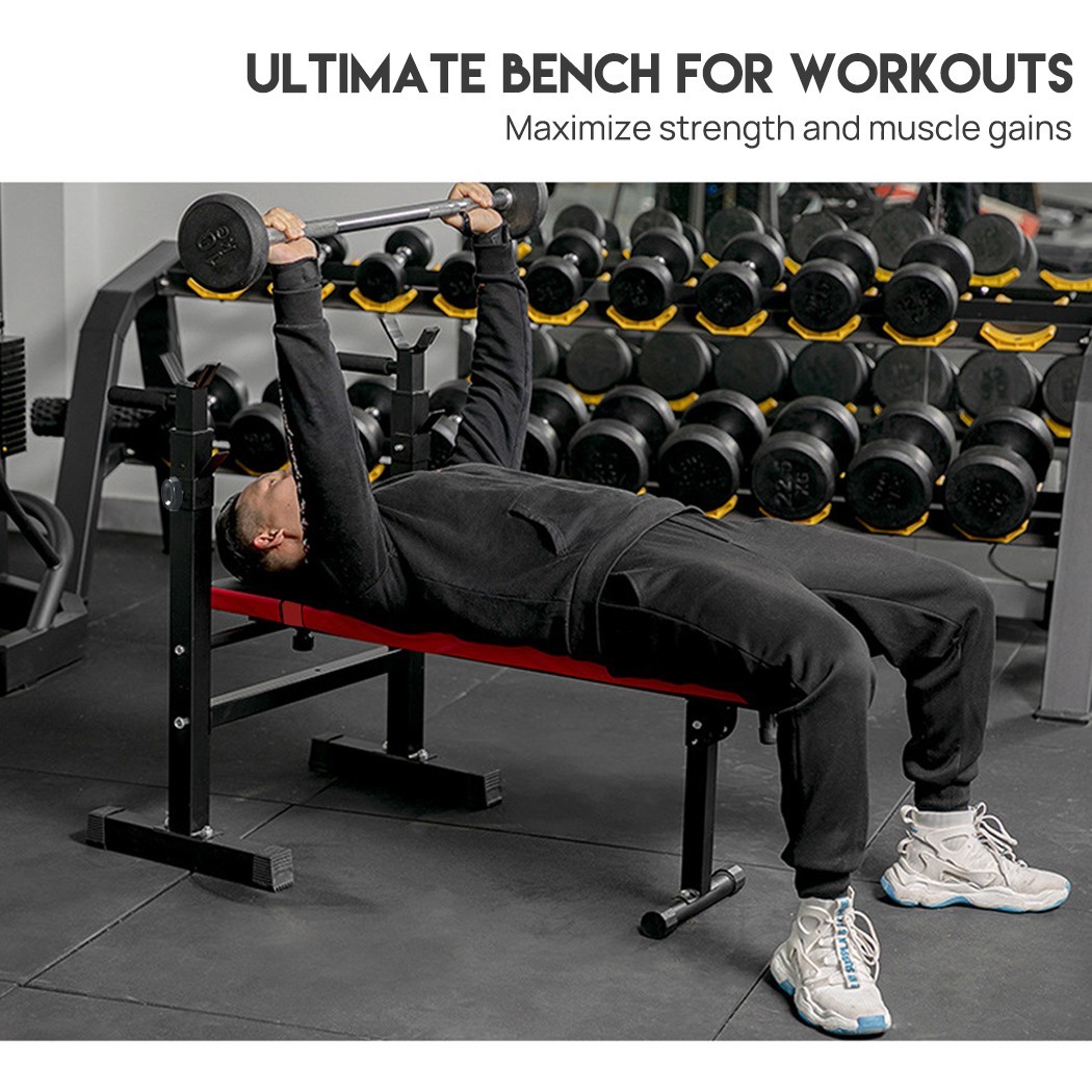 Adjustable Weight Bench With Dip Station Foldable Home Gym Training — image 5