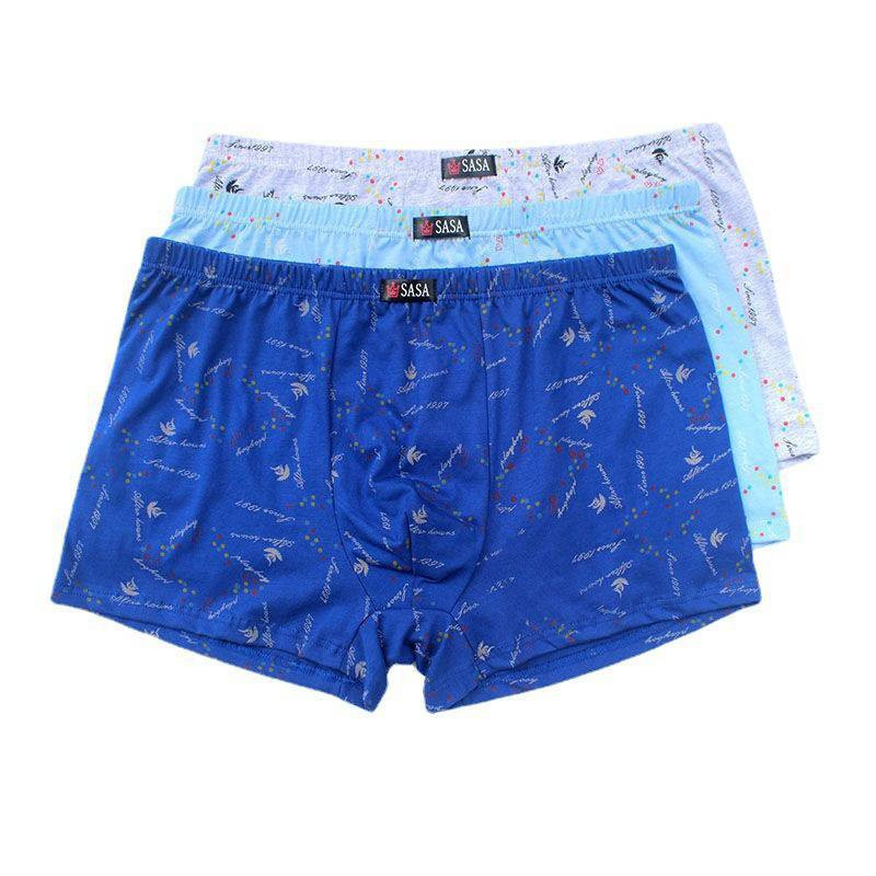 Men's Soil Underpants Cotton 6 Pcs 3 Pcs Boxer Mid Waist