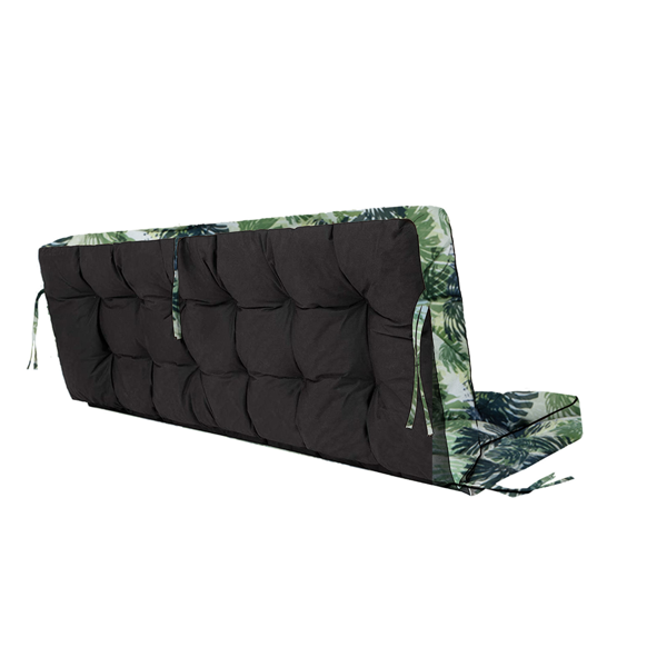 Outdoor Swing Cushions 55 Inch,Waterproof 4in  Thick Porch Swing Cushion Replacement With Backrest And Ties,Comfortable 2-3 Seat Pation Swing Pad For Backyard,Garden,Lawn,Outdoor Furniture Palm — view 4