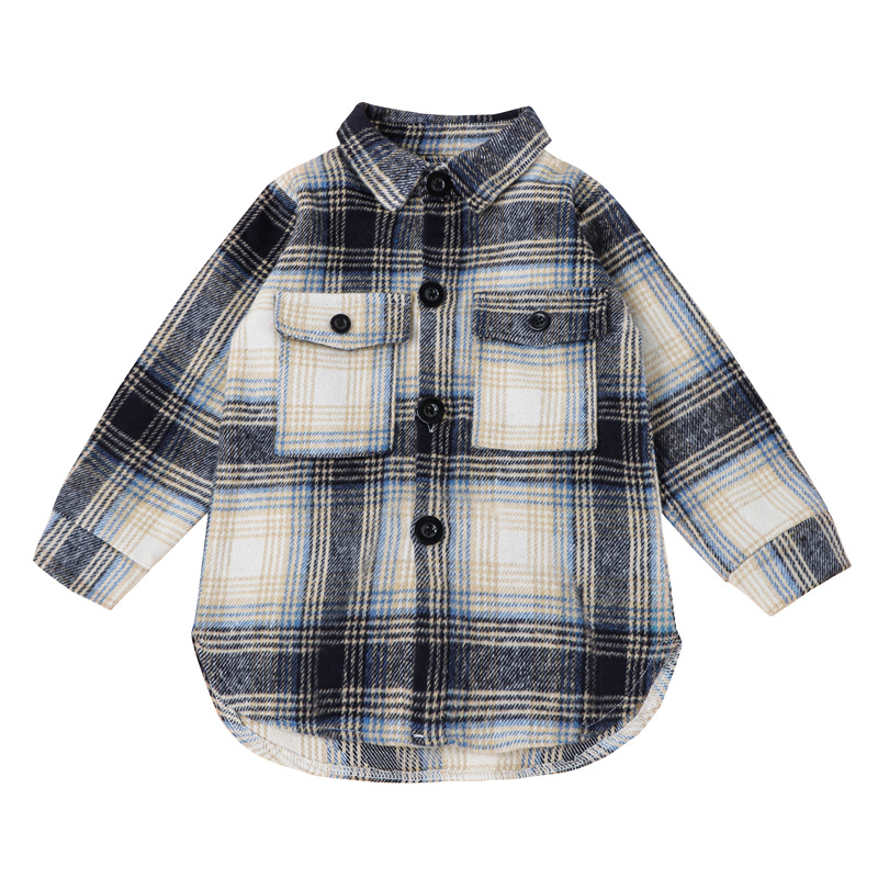 Fashion Outer Check Long Sleeve Shirt
