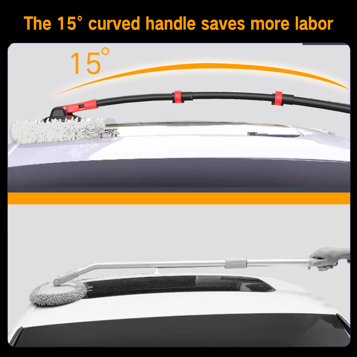 Portable 41-inch Automatic Water Car Wash Mop For Home And Outdoor Use, Featuring A Soft Brush Head To Prevent Scratches, Includes A 10-meter Hose That Connects To A Water Faucet, Suitable Fo