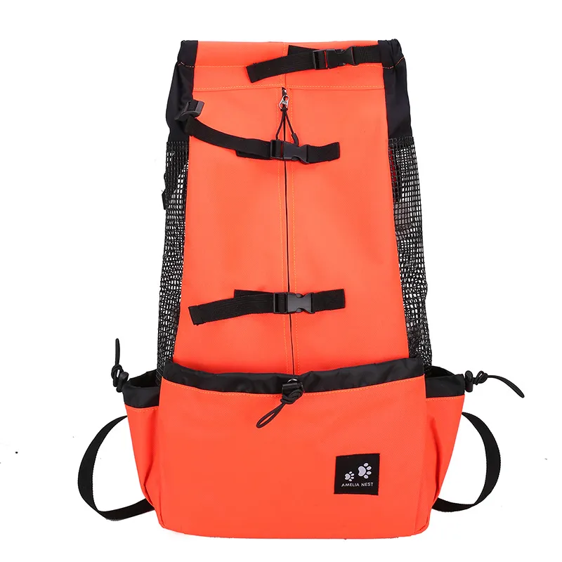 Pet Dog Carrier Bag Carrier For Dogs Backpack Out Double Shoulder Portable Travel Backpack Outdoor Dog Carrier Bag Travel - Orange