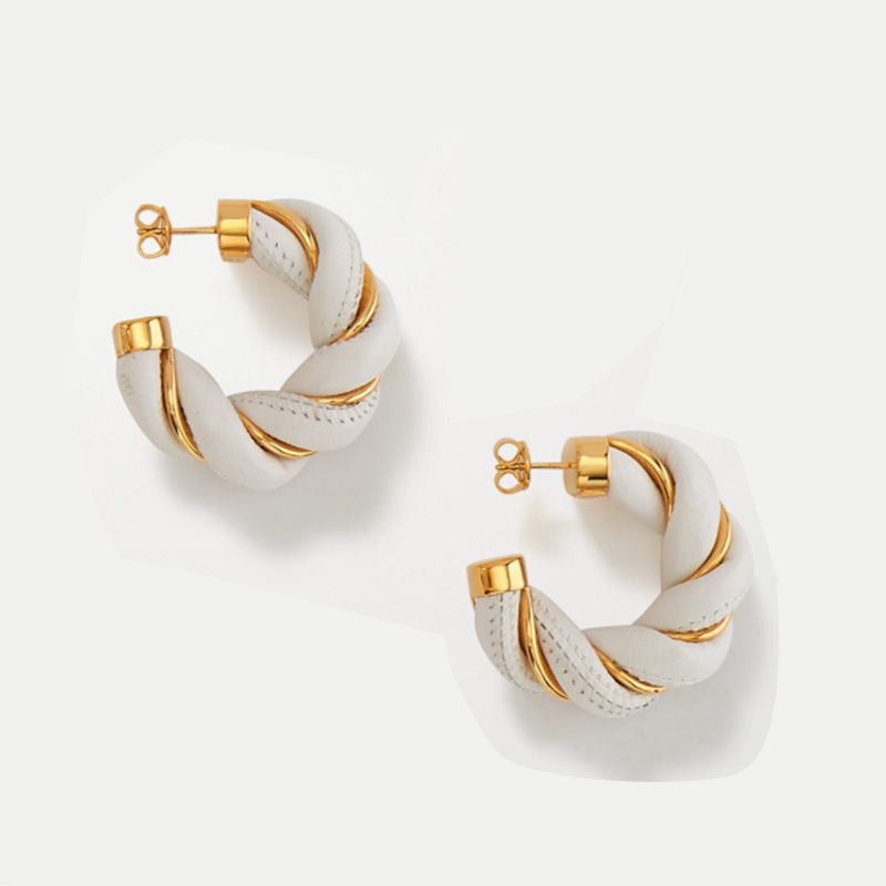 Braided Metal Leather Vintage Style Trendy Earrings