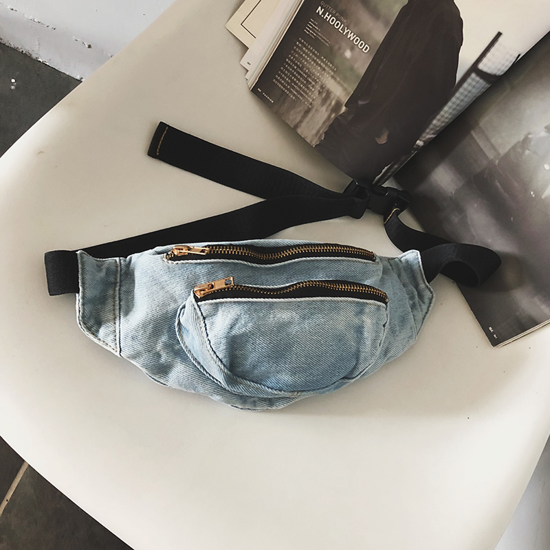 Old Washed Denim Chest Bag Women's Messenger