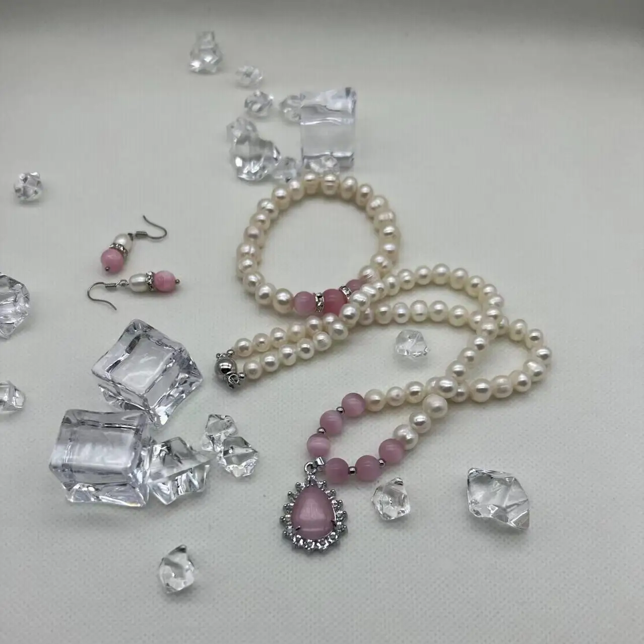 Natural Freshwater Pearl Three-piece Set