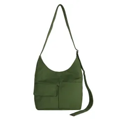 Multi Pocket Tote Canvas Bag High Capacity - Green - View 1