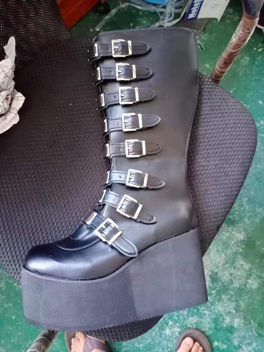 Title 14, Botas de mujer de talla grande con tacón alto y...