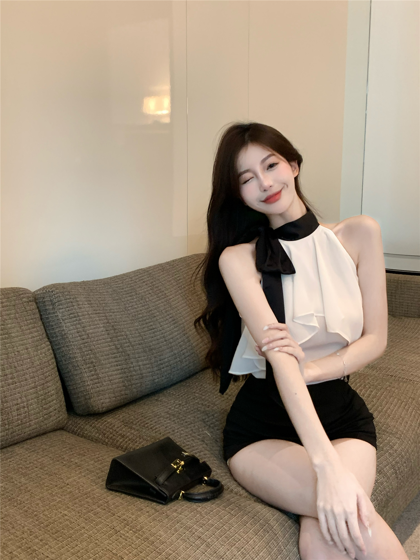 Women's Summer Fashion Halterneck Chiffon Shirt