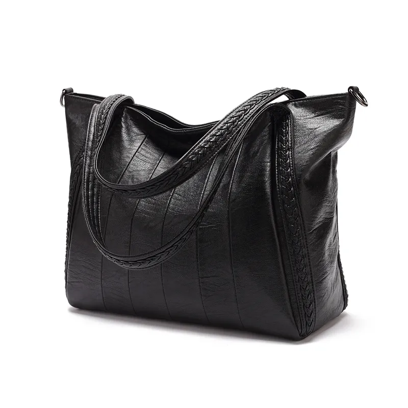 Sheepskin Handbag Leather Women's Shoulder Messenger Bag - Black